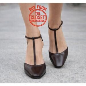 ZARA Leather Ankle Strap Heels NWT